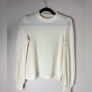 Madewell Women’s Mockneck Puff Sleeve Sweater Cream Size X-Small XS